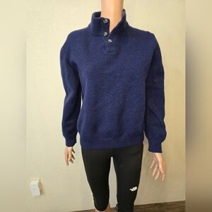 Ledbury Sueter Navy 100% Superfine Wool Made In Italy Size SMALL